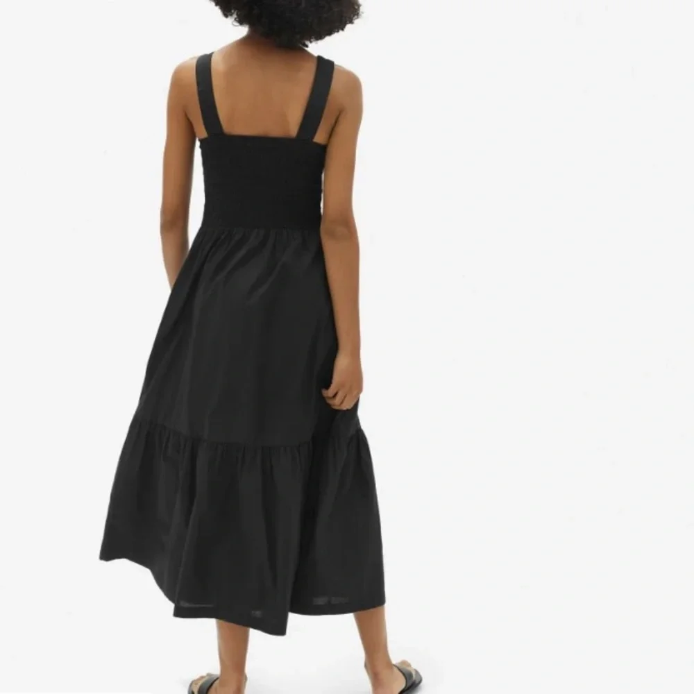 Everlane Elegant Black Sleeveless Maxi Dress Smock Cotton Poplin L NWT - Picture 4 of 4